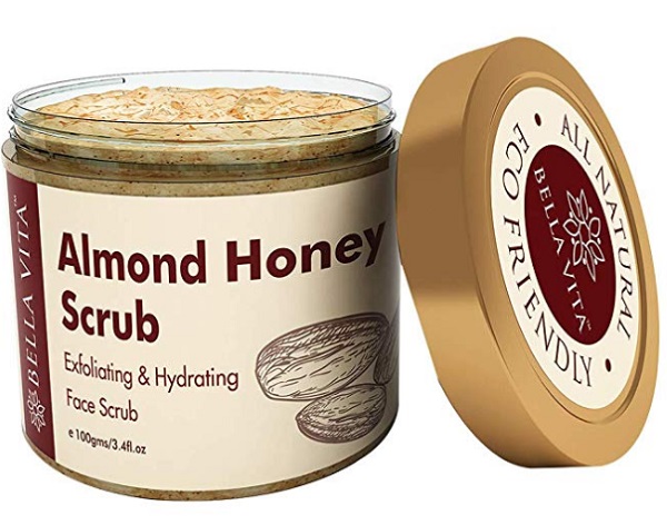 Bella Vita Organic Almond Honey Face Scrub Exfoliator For Dry & Sensitive Skin