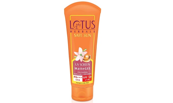 Lotus Herbals Safe Sun UV Screen Matte Gel, SPF 50