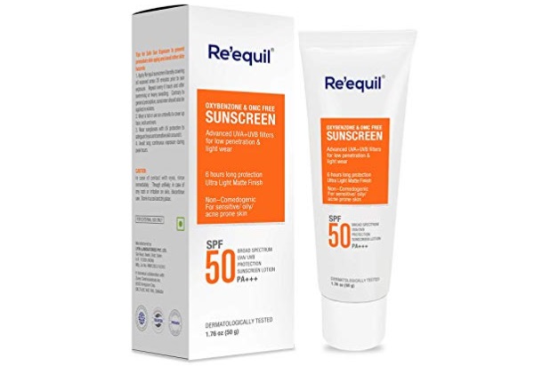 RE' EQUIL Oxybenzone and Zero-Omc Sunscreen for Oily