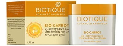 Biotique Bio Carrot SPF40 Sunscreen moisturising sunscreen