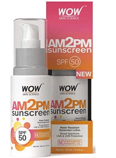 WOW AM 2 PM SPF 50 Water Resistant Sunscreen Lotion