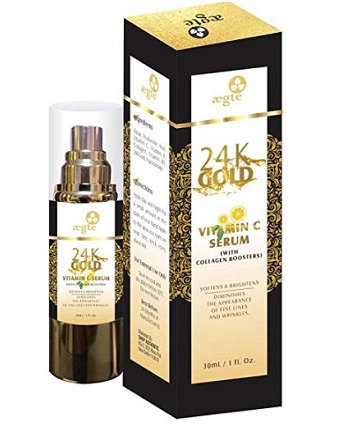 Aegte 24K Gold Vitamin C Serum with Collagen Booster