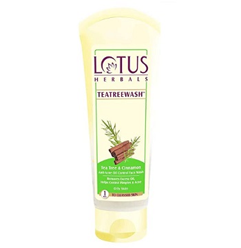 Lotus Herbals Tea Tree and Cinnamon Anti-Acne Oil Control Face Wash