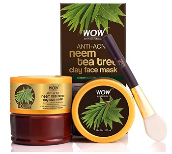 WOW Anti-Acne Neem & Tea Tree Clay Face Mask