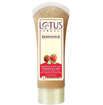 Lotus Herbals Berry Scrub Strawberry and Aloe Vera Exfoliating Face Wash