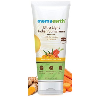 Mamaearth's Ultra Light Natural Sunscreen Lotion SPF 50