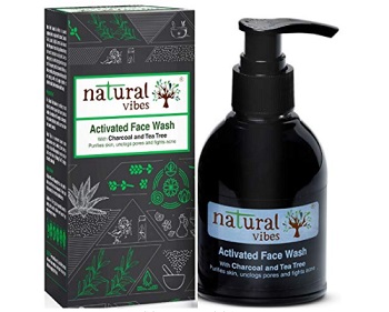 Natural Vibes Ayurvedic Activated Charcoal & Tea Tree Face Wash