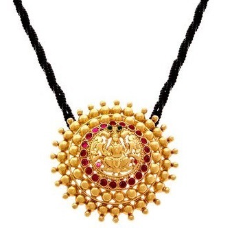 Circular South Indian Small Mangalsutra Locket