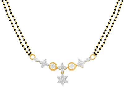 Diamond and gold everyday use mangalsutra pattern