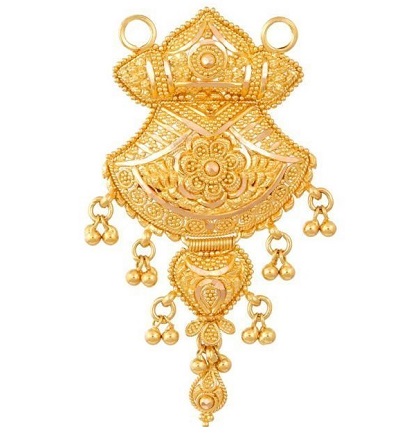 Heavy Gold Locket Design For Mangalsutra