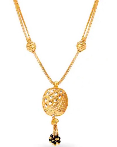 Lightweight Gold mangalsutra locket design