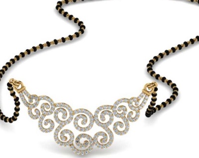 Spiral mangalsutra pattern with Diamonds