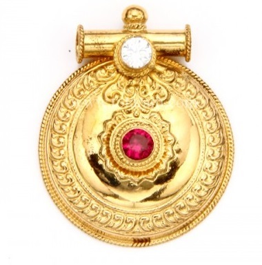 Traditional circular locket design for mangalsutra