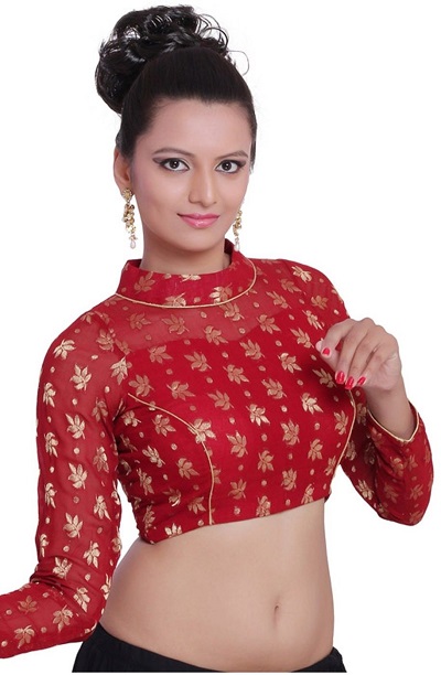 Stylish full sleeves Brocade Silk embroidered Blouse design