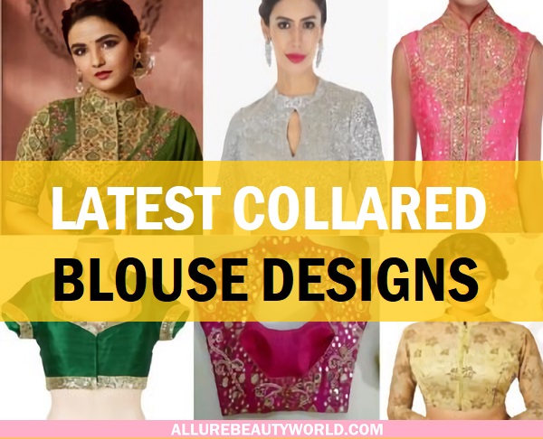 latest collared saree blouse designs for sarees