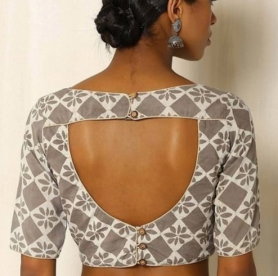 Beautiful cotton fabric back neck design