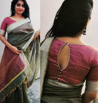 Cotton silk saree blouse pattern