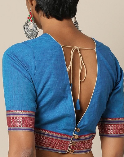 Designer cotton silk saree blouse pattern