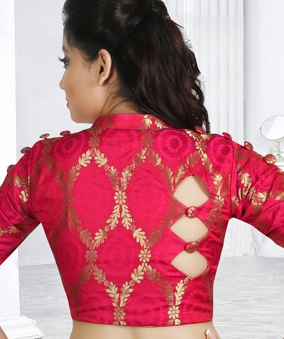 Designer pink Banarasi blouse design
