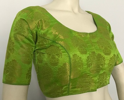 Green Banarasi simple blouse pattern