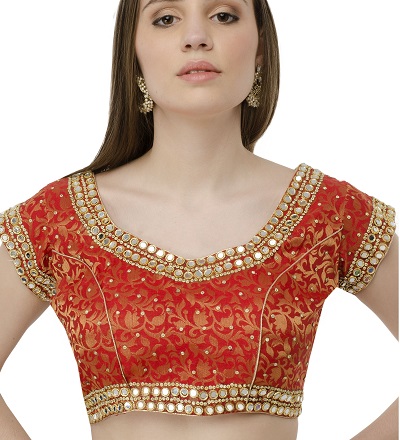 New Model Banarasi silk blouse with mirror work