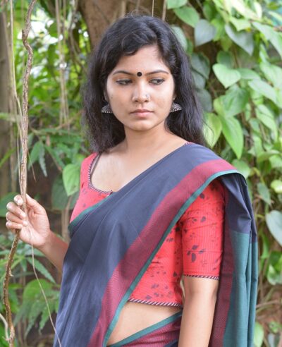 Simple Red blouse for cotton saree