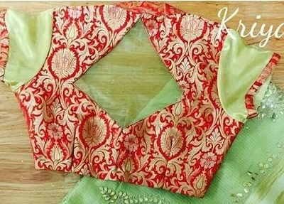 Stylish Banarasi brocade blouse with silk