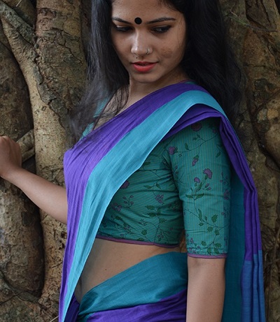 Stylish cotton printed saree blouse