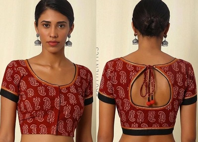 Back blouse design with drop cut
