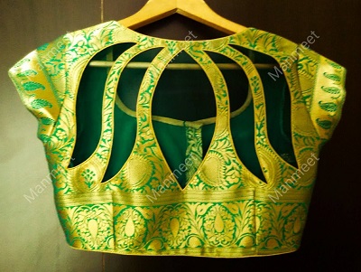 Brocade fabric blouse back Lotus cut