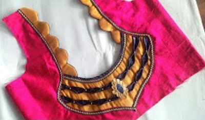 Jewelery pattern back saree blouse pattern