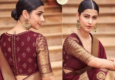 Latest blouse design with silk sarees