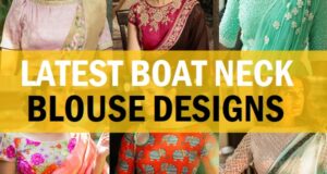 latest boat neck blouse designs for sarees