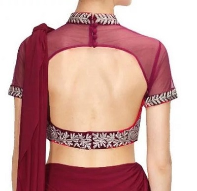 Stylish net fabric blouse with embroidery work