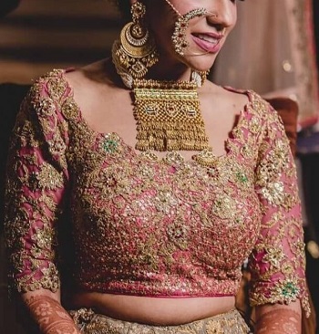 Bridal Pink Intricate Embroidered Blouse