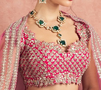 Cutwork Zardosi Pink Heavy Bridal Blouse