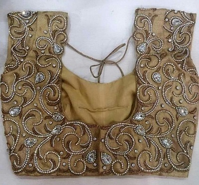 Golden Bridal Blouse Design