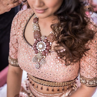 Gota And Bead Work Bridal Blouse