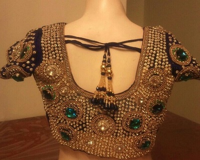 Heavy Embellished Bridal Velvet Blouse