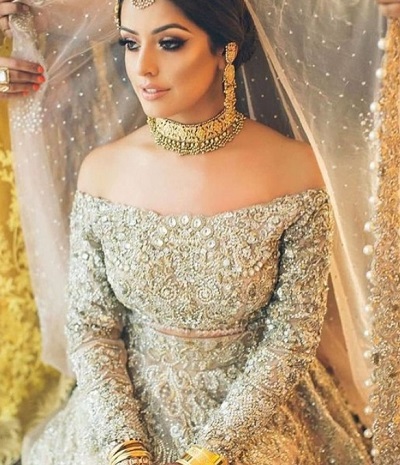 Off Shoulder Heavy Bridal Blouse