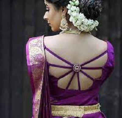 Artistic Purple Silk Blouse Design