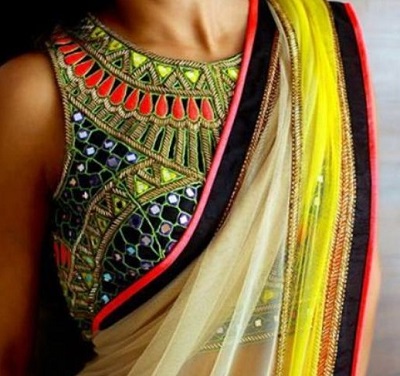 Bollywood Style Multi Colored Mirror Blouse