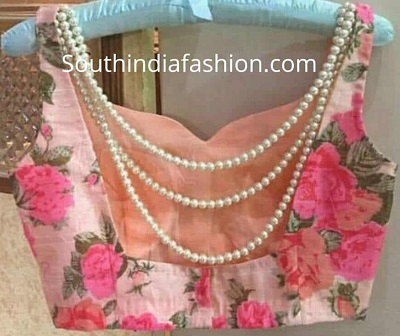 Cotton Silk Embellished Pearl Work Blouse Designs