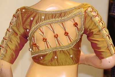 Design Of Patch Work Silk Back Blouse