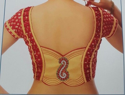 Designer Patch Work Silk Back Blouse Pattern