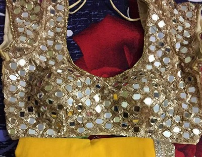 Golden Heavily Mirror Embellished Blouse