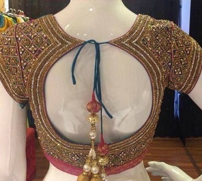 Heavy Bridal Maggam Work Mirror Blouse