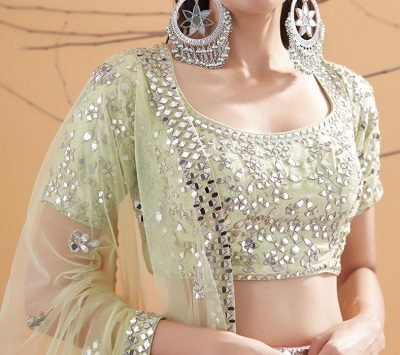 Mirror Embellished Lehenga Blouse