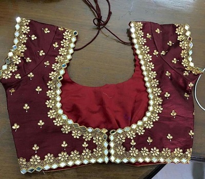 Mirror and Kundan Work Blouse Design