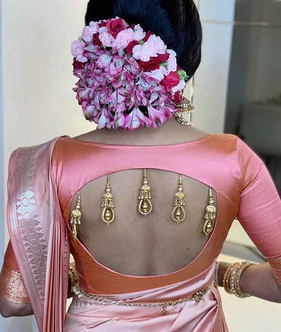 Silk Embellished Back Blouse Design